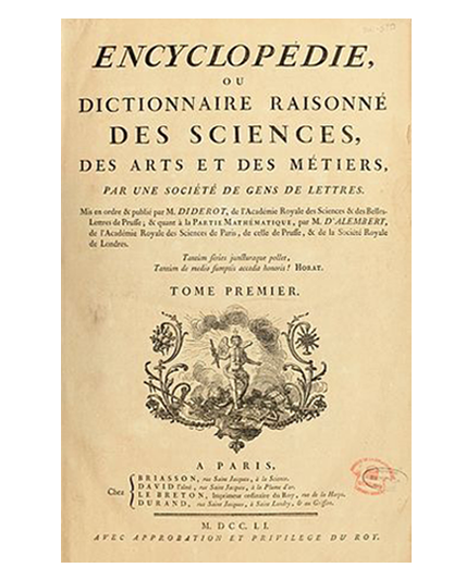 Cover of the Encyclopedia or Dictionary of the Sciences, the Arts and Trades