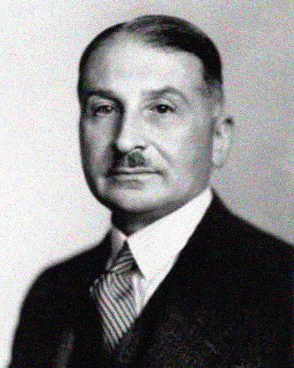 A photographic portrait of Ludwig von Mises