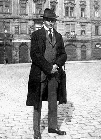 A portrait of Franz Kafka