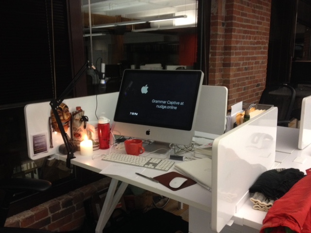 A thumbnail image of my fixed desk at Galvanize
