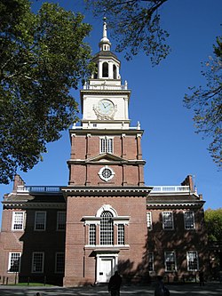 A thumbnail image of Independence Hall in Philadelphia, Pennsylvania.