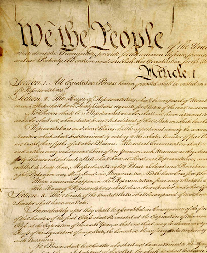 An image of the US Constitution