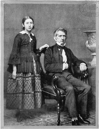 A photographic portrait of William Seward with his daughter, Fanny
